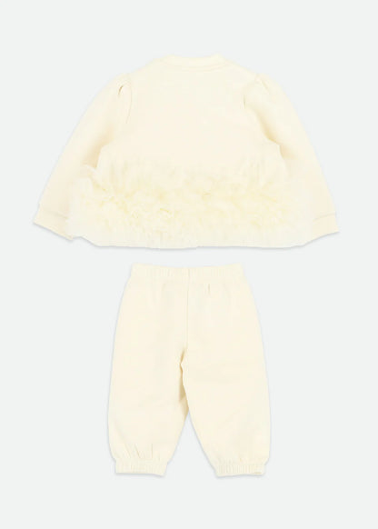 Angel's Face: DEONNE TULLE TRIM BABY TRACKSUIT VANILLA