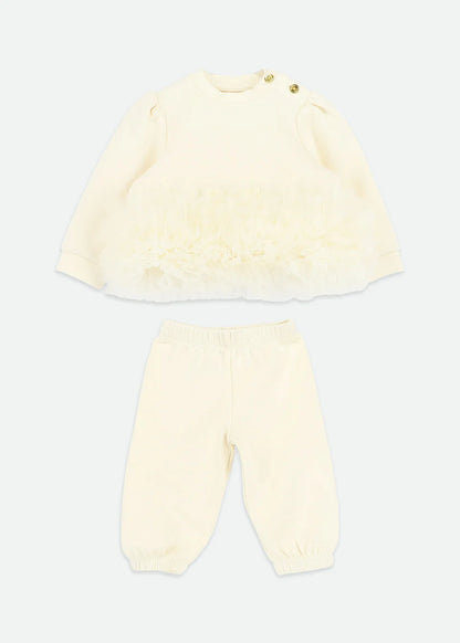 Angel's Face: DEONNE TULLE TRIM BABY TRACKSUIT VANILLA