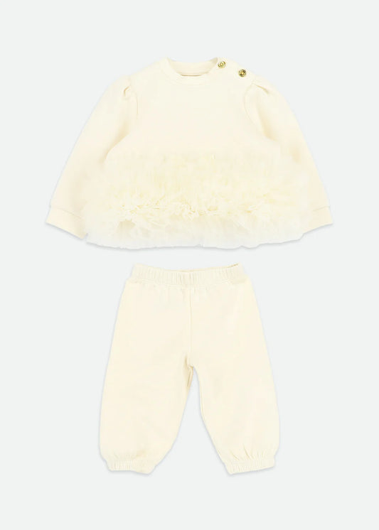 Angel's Face: DEONNE TULLE TRIM BABY TRACKSUIT VANILLA