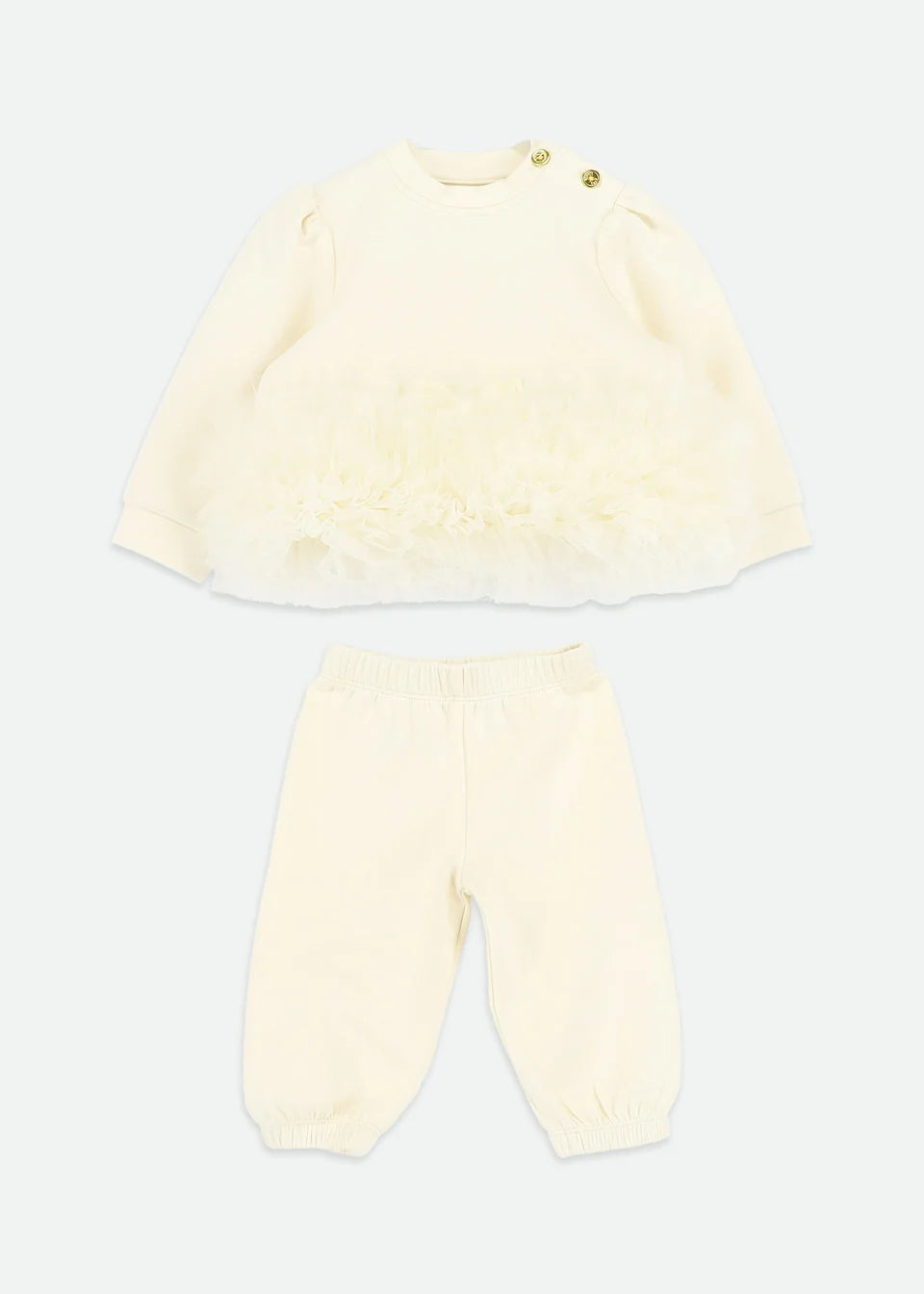 Angel's Face: DEONNE TULLE TRIM BABY TRACKSUIT VANILLA