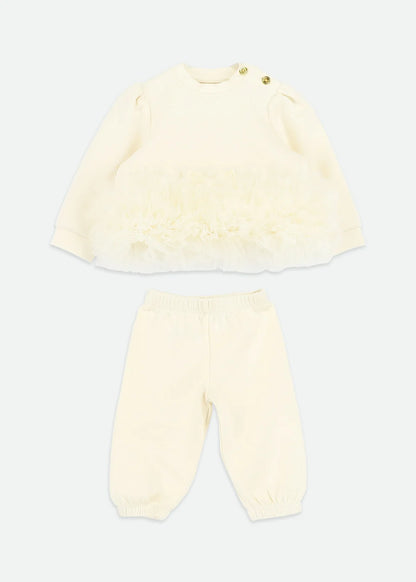 Angel's Face: DEONNE TULLE TRIM BABY TRACKSUIT VANILLA