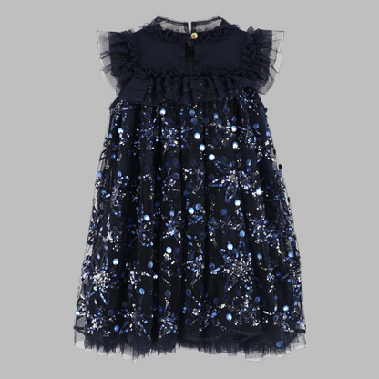 Angel's Face: DOMINIQUE FLOWER SEQUIN DRESS NAVY