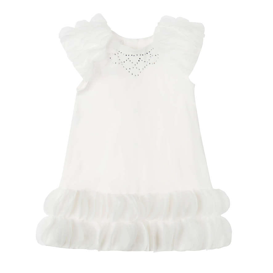 Luxury Rhinestone Embellished Dress-White