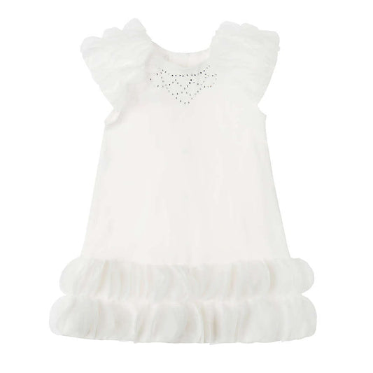 Luxury Rhinestone Embellished Dress-White