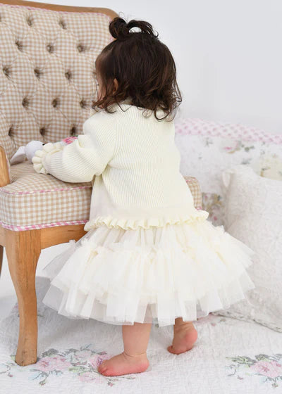 Angel's Face: TYLER BABY KNITTED CARDIGAN VANILLA