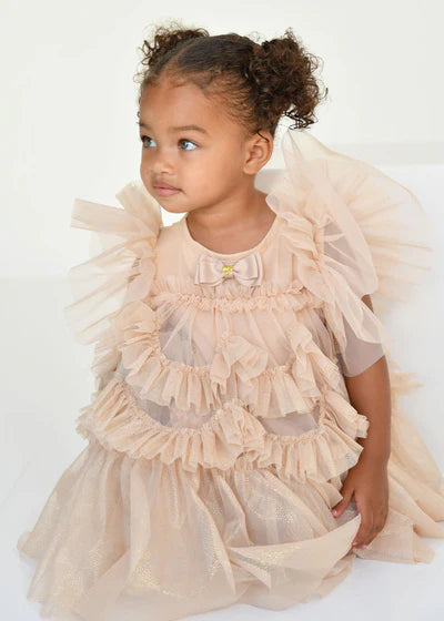 Angel's face-ETTA SPARKLE TULLE BABY DRESS-GOLD