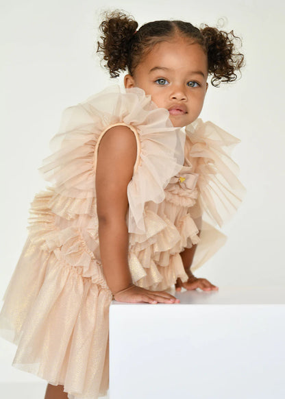 Angel's face-ETTA SPARKLE TULLE BABY DRESS-GOLD
