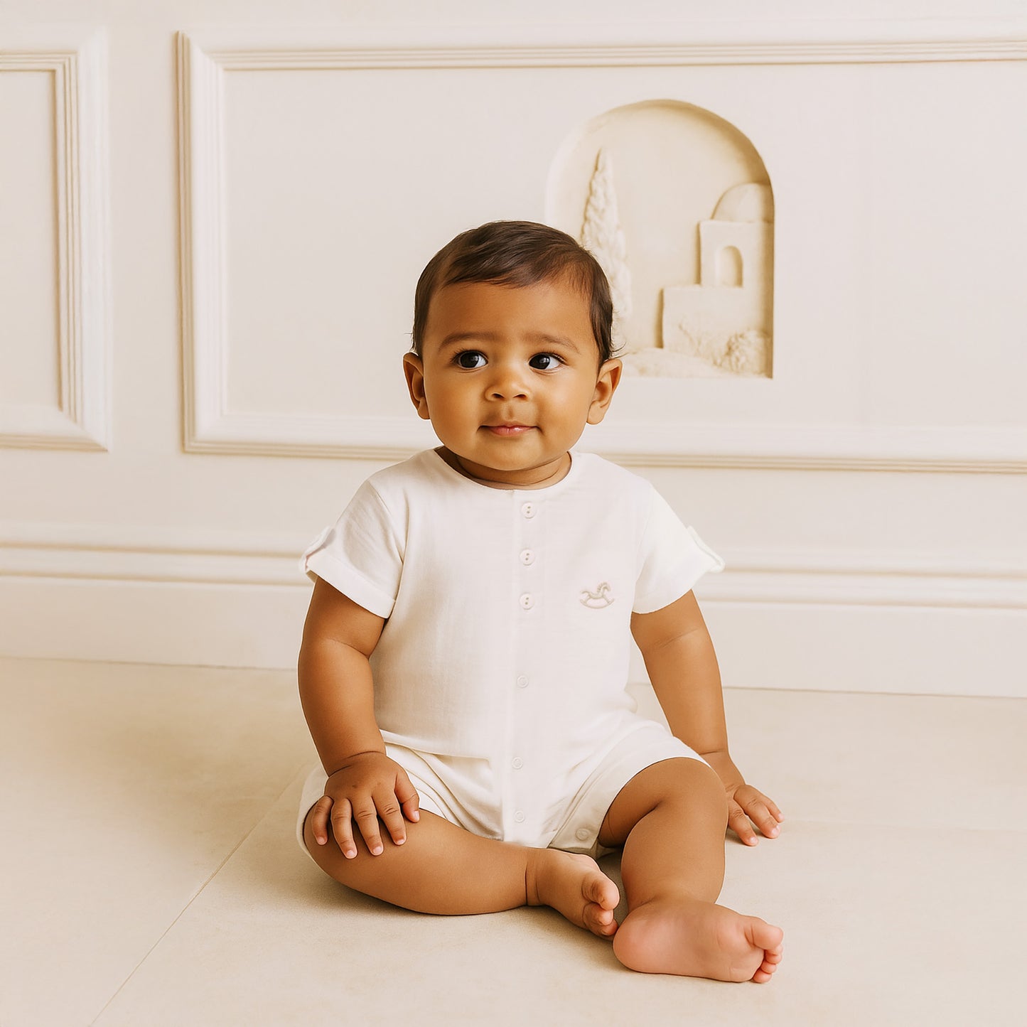 Luxury collection: Shorty babygrow muslin"FABIO"