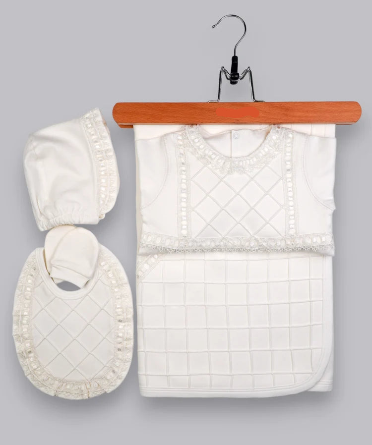 Sofia Baby Luxury Handmade Embroidery Lace Newborn Outfit 5-pcs set-Girls