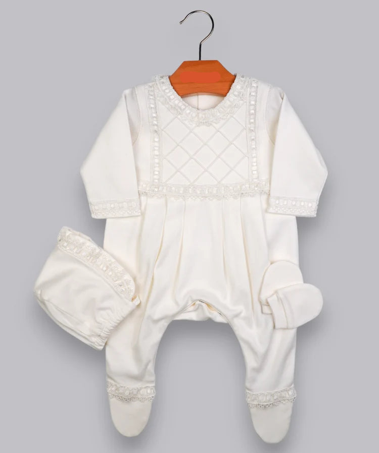 Sofia Baby Luxury Handmade Embroidery Lace Newborn Outfit 5-pcs set-Girls