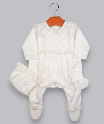 Sofia Baby Luxury Handmade Embroidery Lace Newborn Outfit 5-pcs set-Girls
