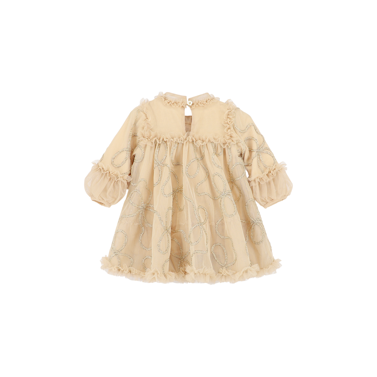 ANGEL'S FACE: HAZEL 3D CHAIN TULLE GOLD BABY DRESS