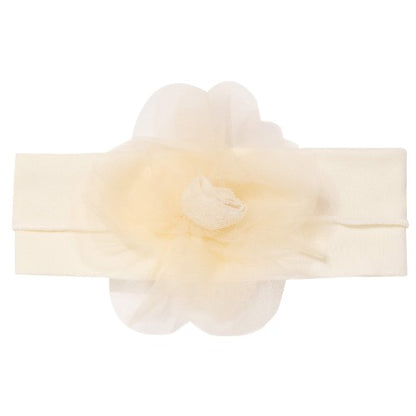 Beige headband with tulle flower "ZOYA"