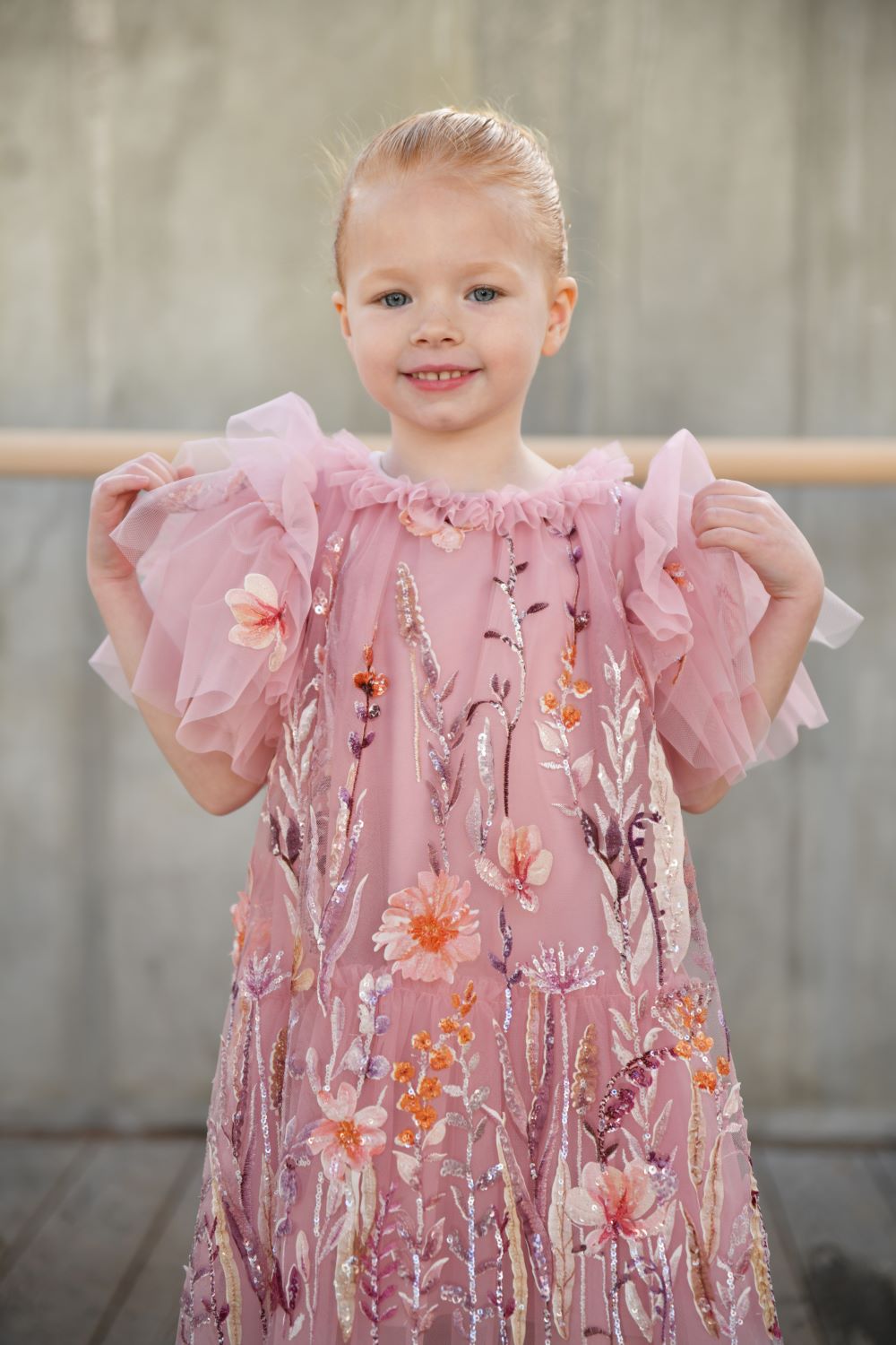 ANGEL'S FACE: HEATHER EMBROIDERY BORDER ROSE DRESS