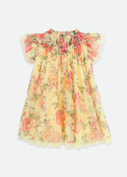 Angel's face-HETTIE BOLD FLORAL PRINT DRESS YELLOW