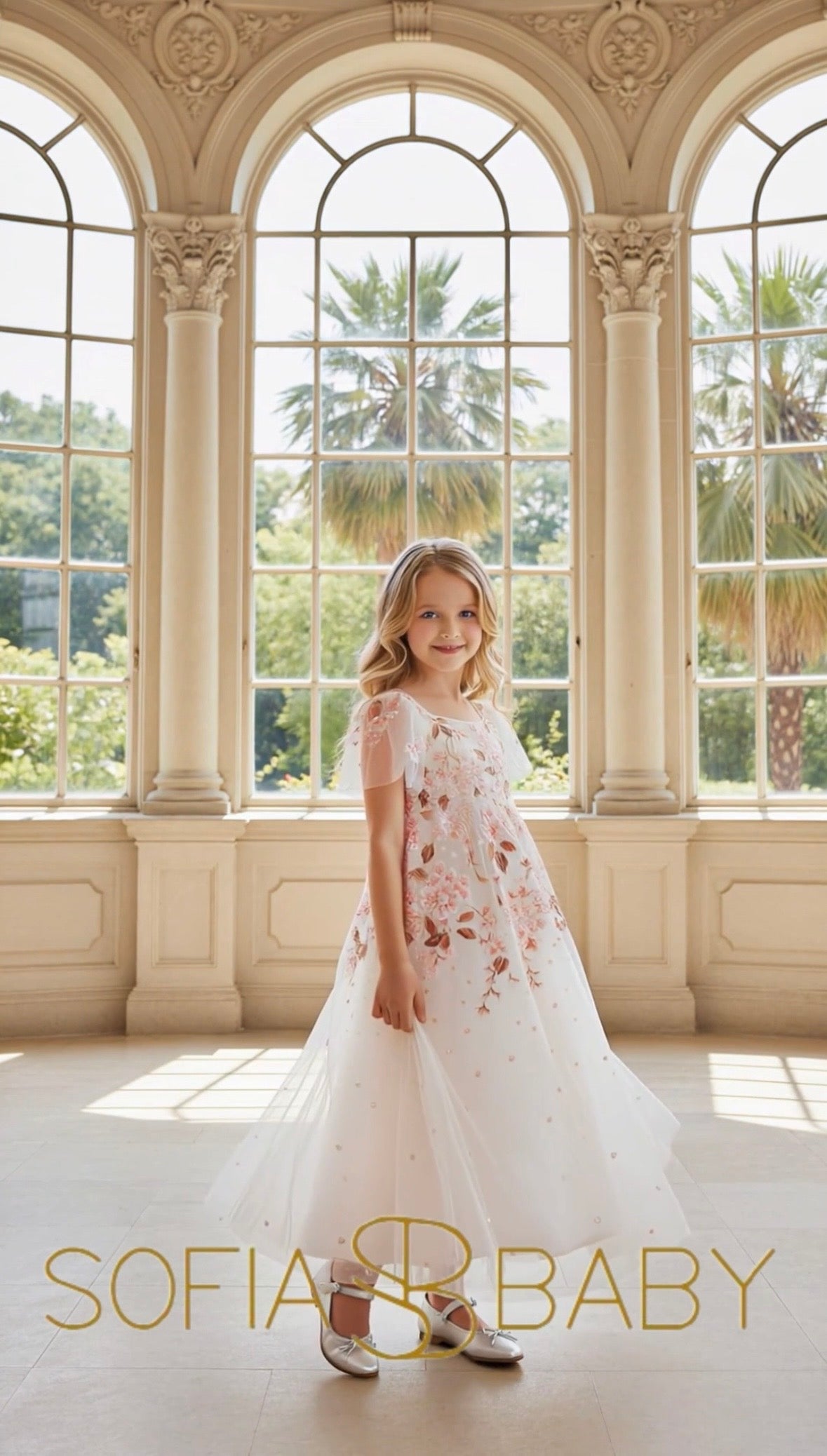 Needle & Thread: WISTERIA DOT SHORT SLEEVE KIDS GOWN