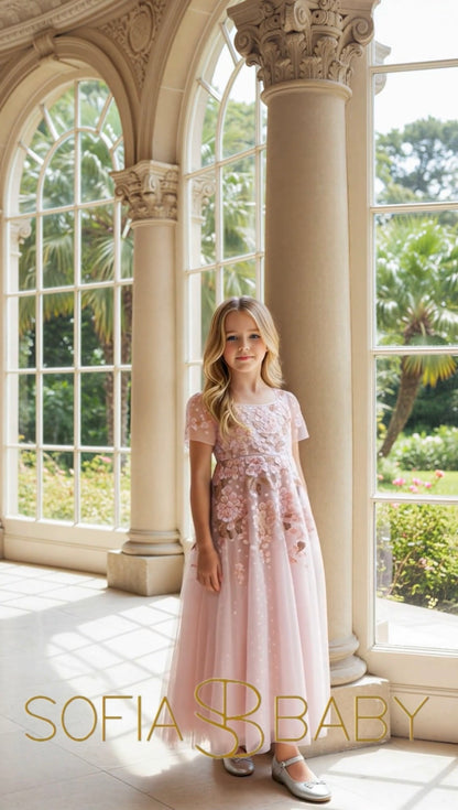Needle & Thread: WISTERIA DOT SHORT SLEEVE KIDS GOWN