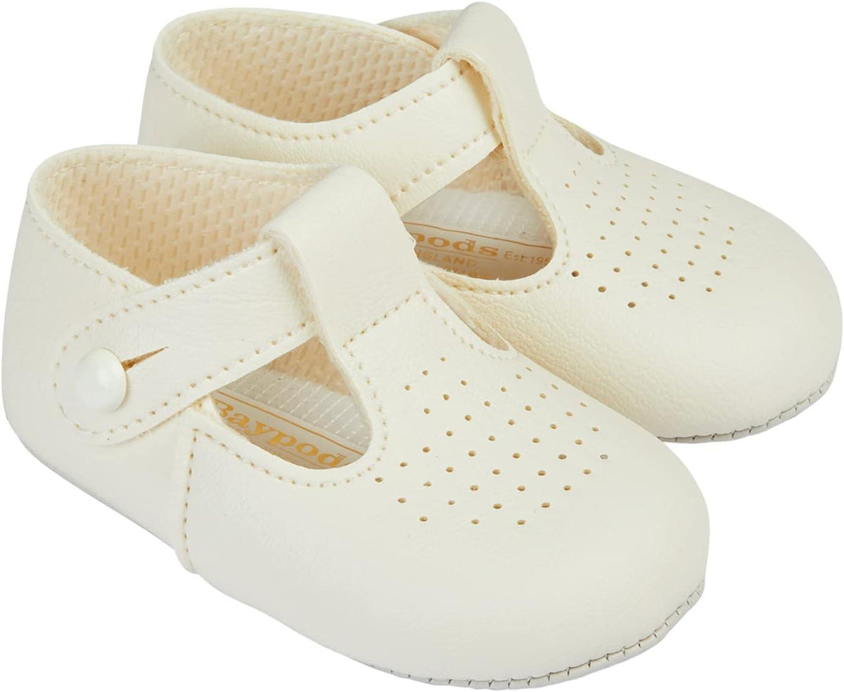 Sofia Baby Ivory T-Bar Patent Pre-walker Shoes