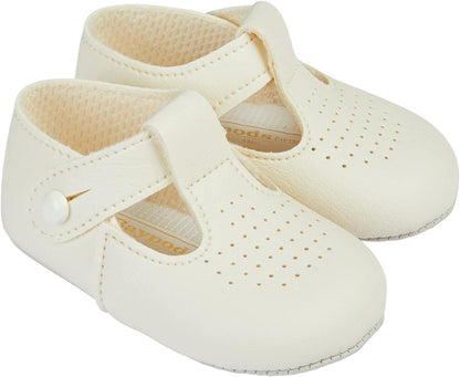 Sofia Baby Ivory T-Bar Patent Pre-walker Shoes
