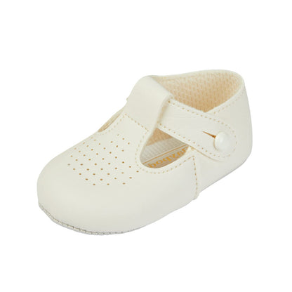 Sofia Baby Ivory T-Bar Patent Pre-walker Shoes