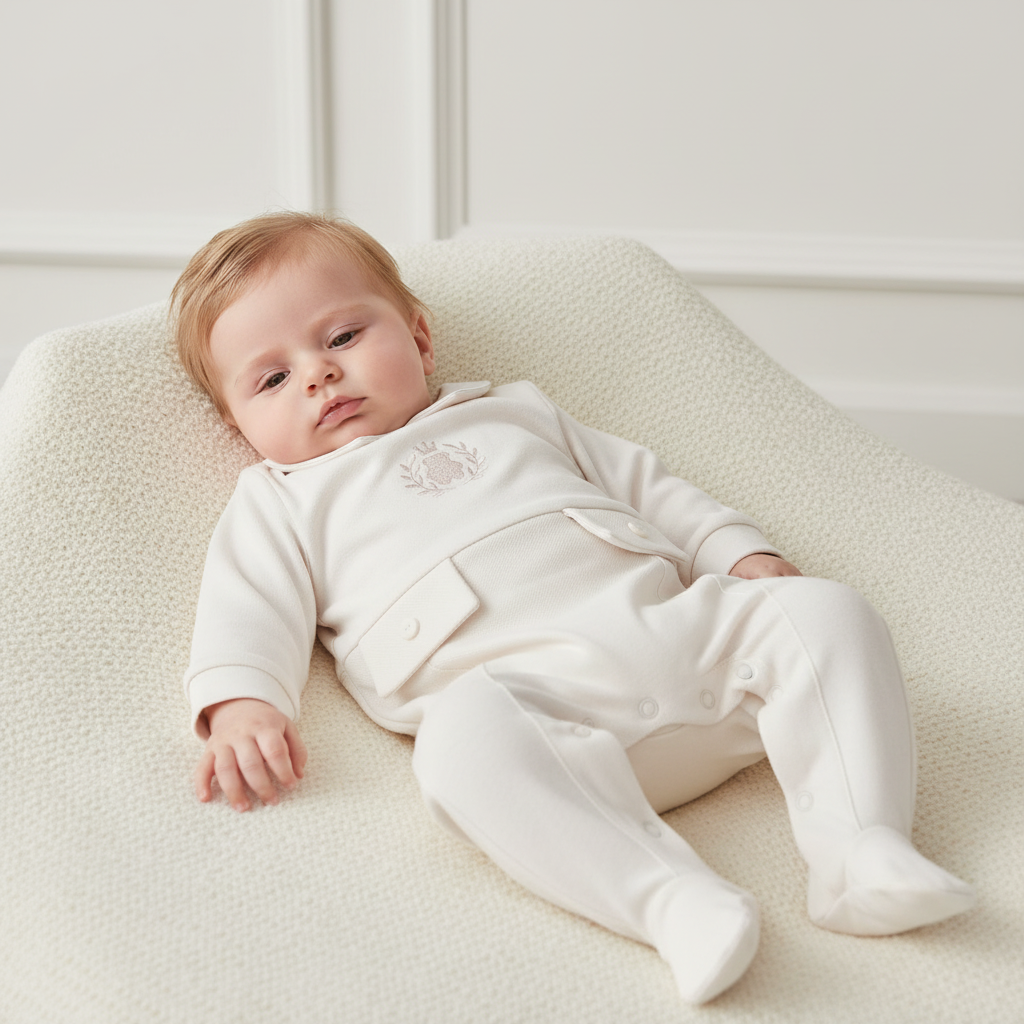 Luxury collection: Babygrow "JEREMY" Ivory