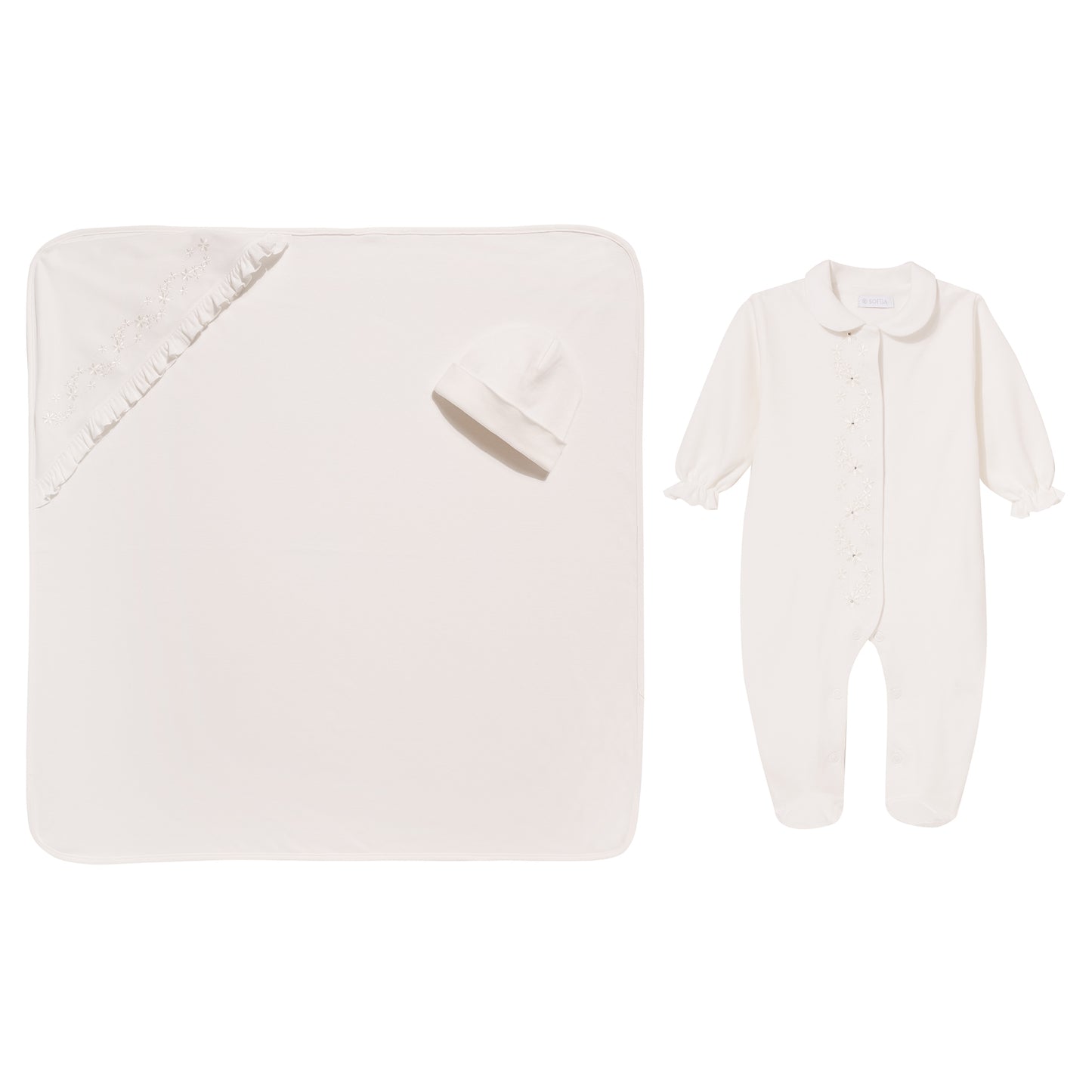 Luxury collection: Set 3 pcs (babygrow, hat, swaddle) BOX KAYA