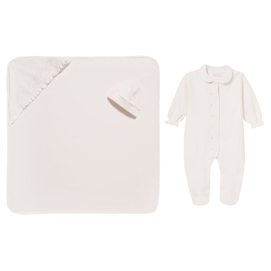 Luxury collection: Set 3 pcs (babygrow, hat, swaddle) BOX KAYA