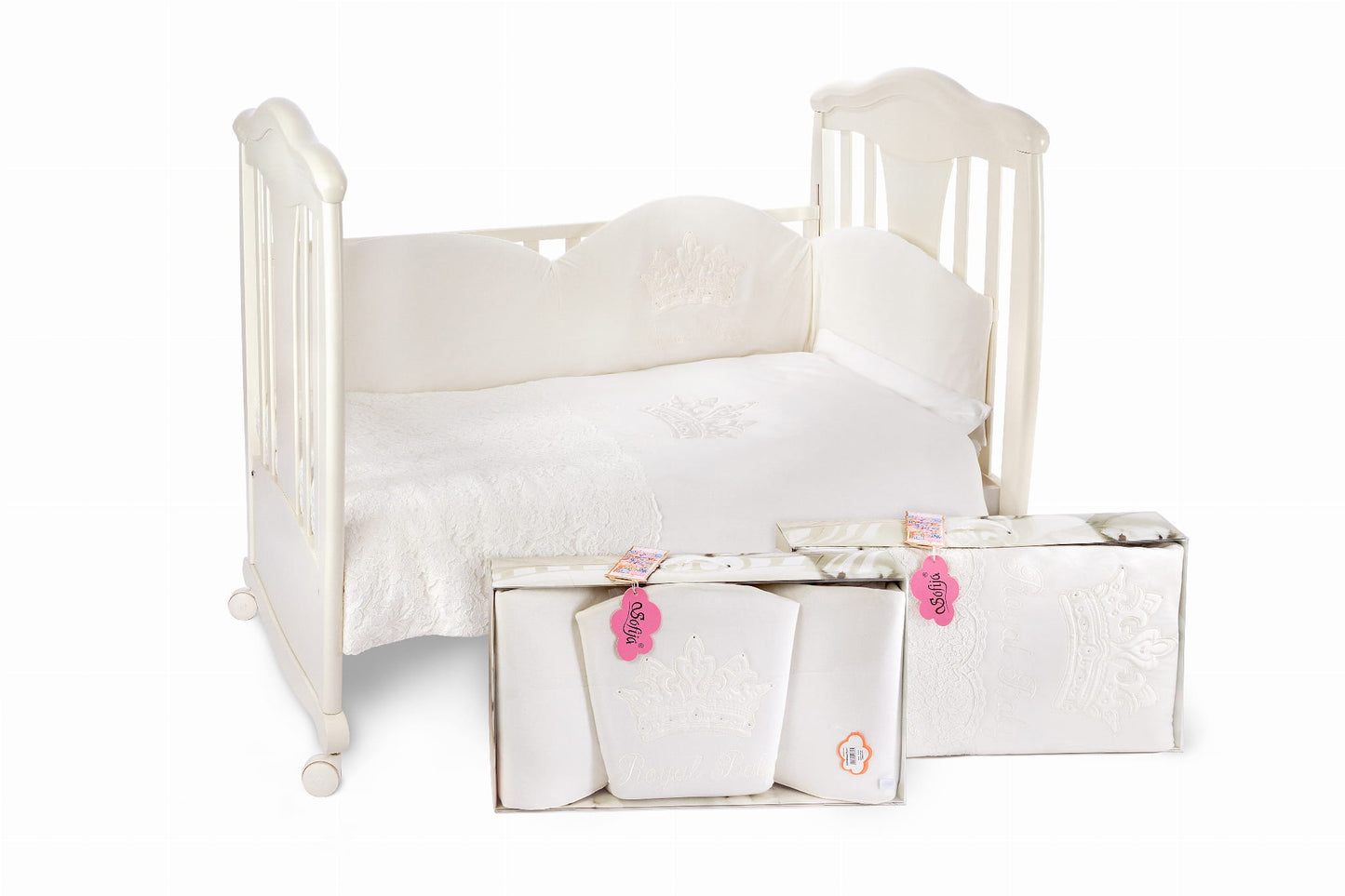 Luxury Bedding Set "ROYAL" IVORY - 5 PCS