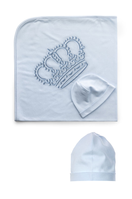 Luxury Swaddle & Hat set - Henry Crown