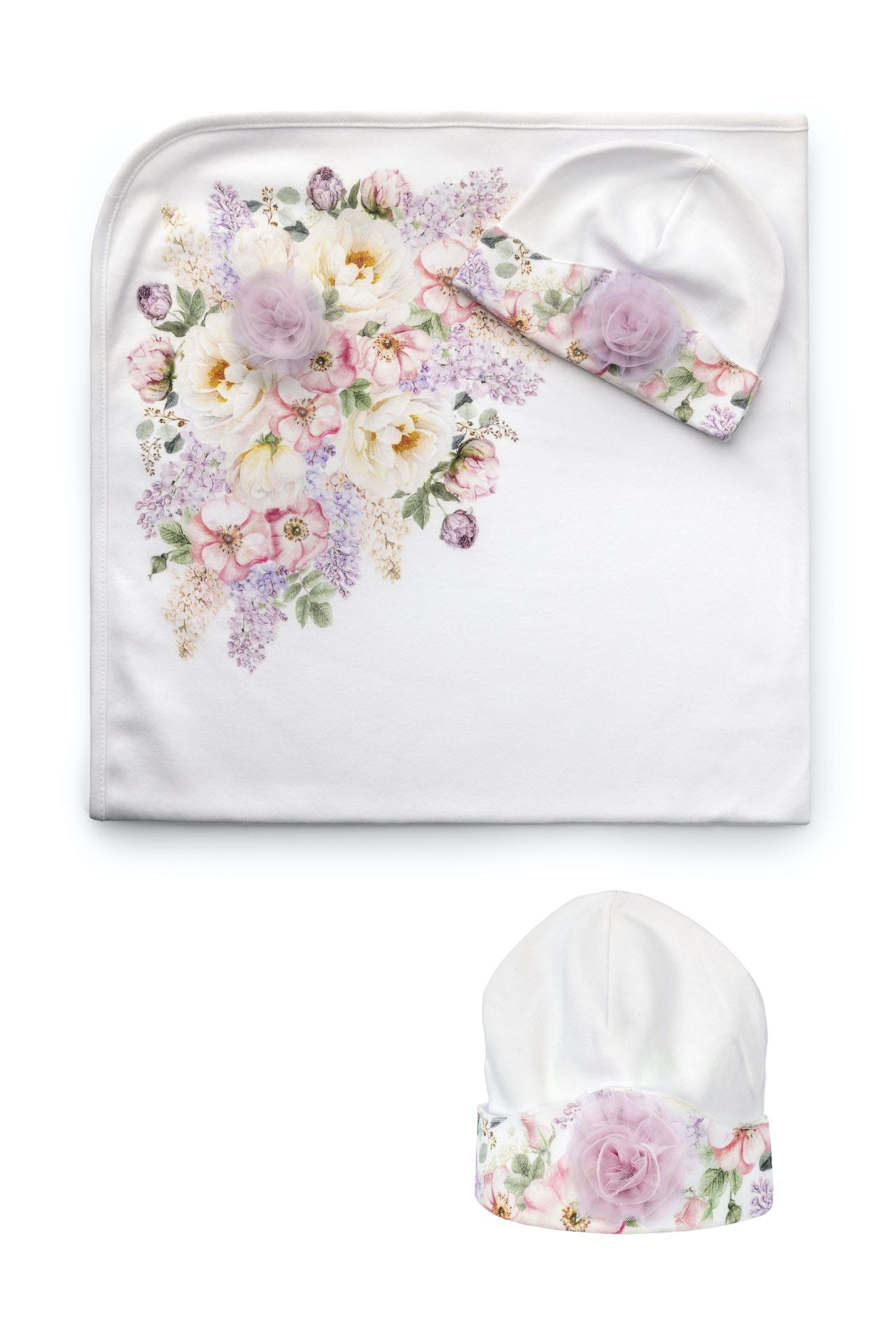 Luxury Swaddle & Hat set - Mirella