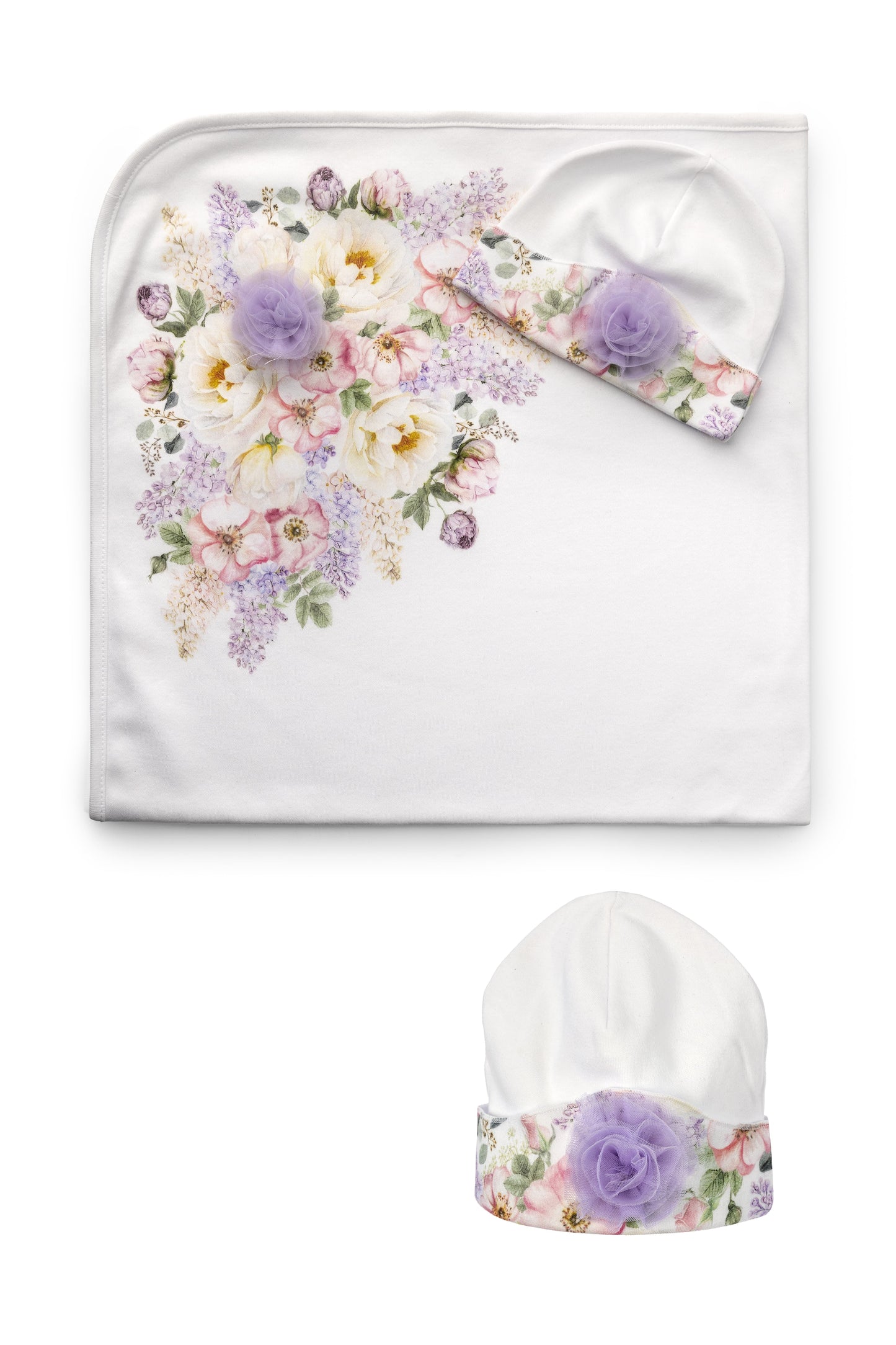 Luxury Swaddle & Hat set - Mirella