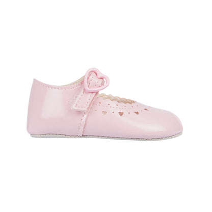 Girls Patent Pre-Walker Shoes - Heart