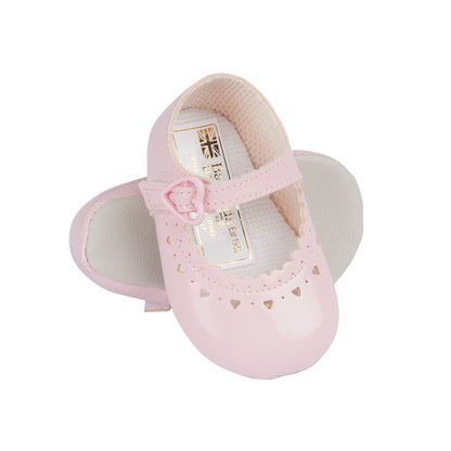 Girls Patent Pre-Walker Shoes - Heart