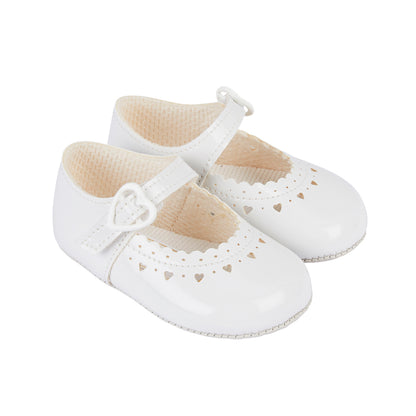 Girls Patent Pre-Walker Shoes - Heart