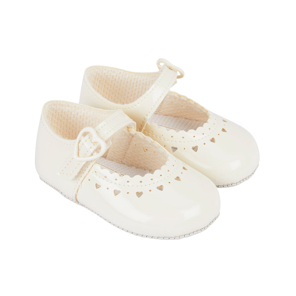 Girls Patent Pre-Walker Shoes - Heart