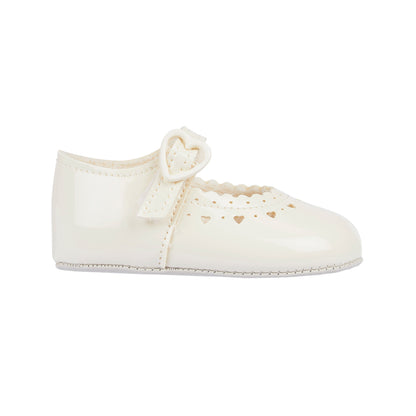 Girls Patent Pre-Walker Shoes - Heart