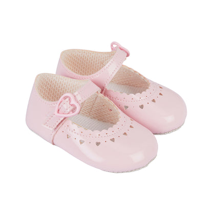 Girls Patent Pre-Walker Shoes - Heart