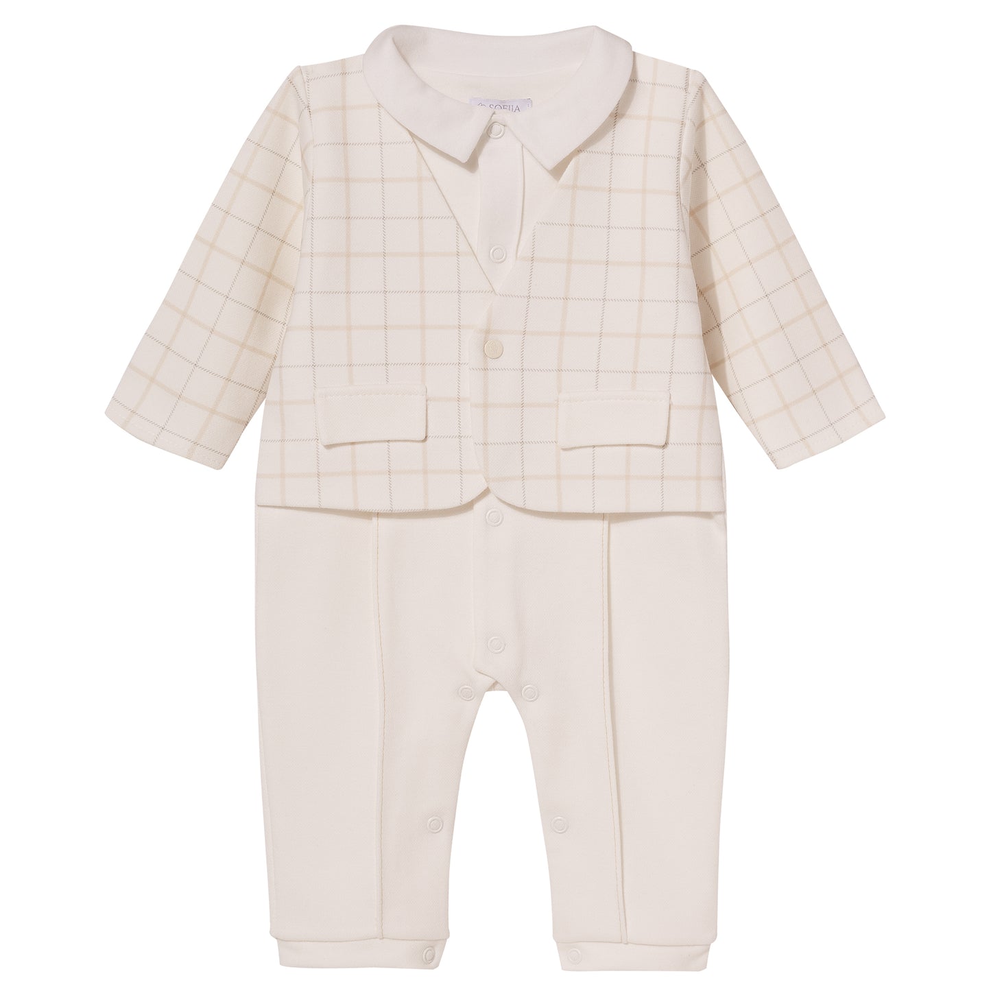 Luxury collection: Babygrow with jacket "MAX" Ivory