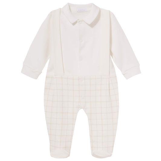 Luxury Collection : Babygrow with collar "MAX"- Ivory