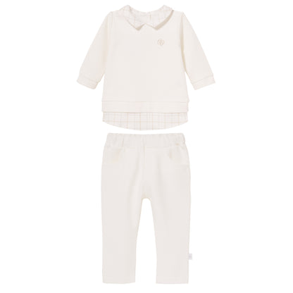 Luxury Set 2 pcs (T-shirt, pants) "MAX" Ivory