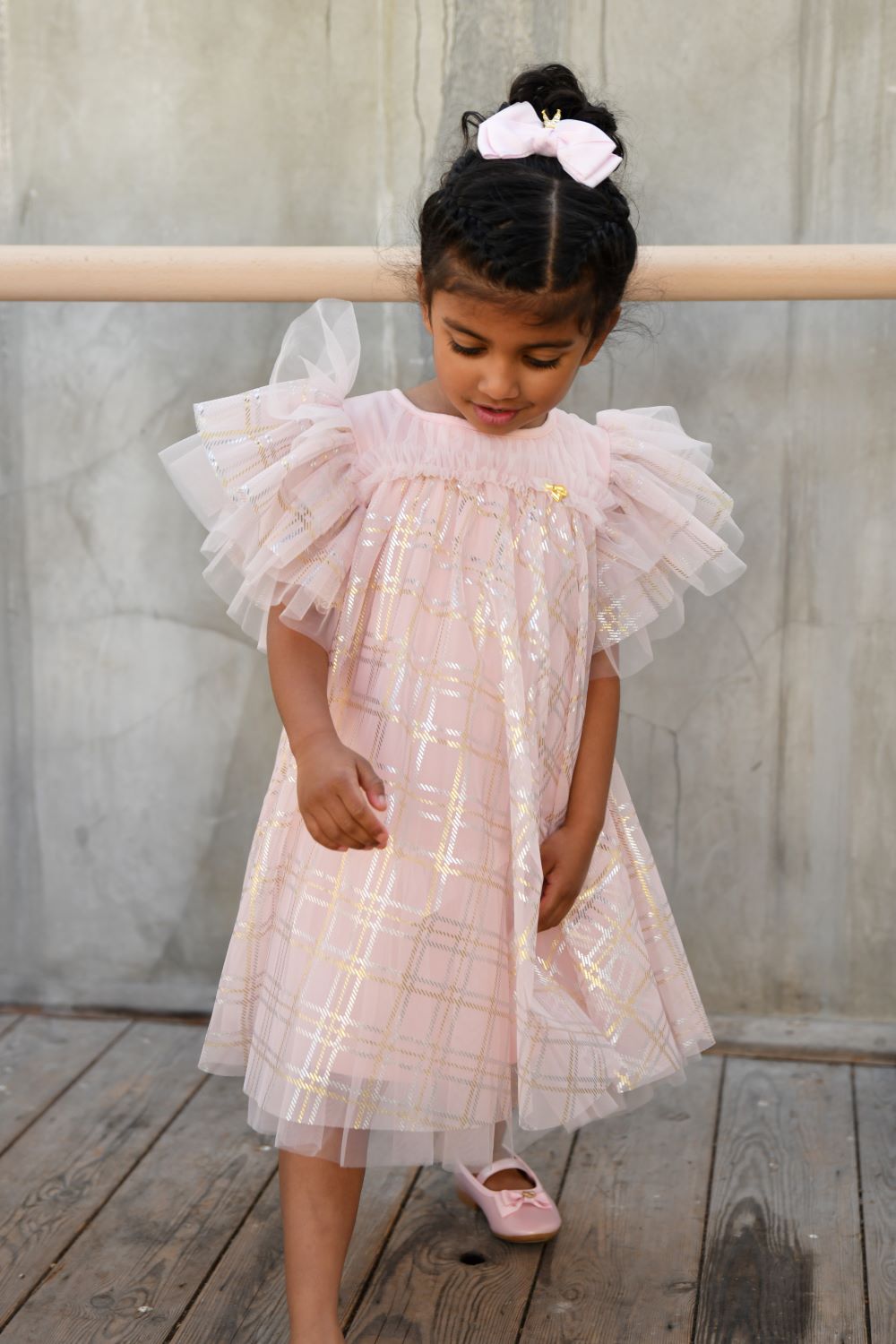 ANGEL'S FACE: MARLOWE BIAS CHECK BABY SWEET BLUSH DRESS