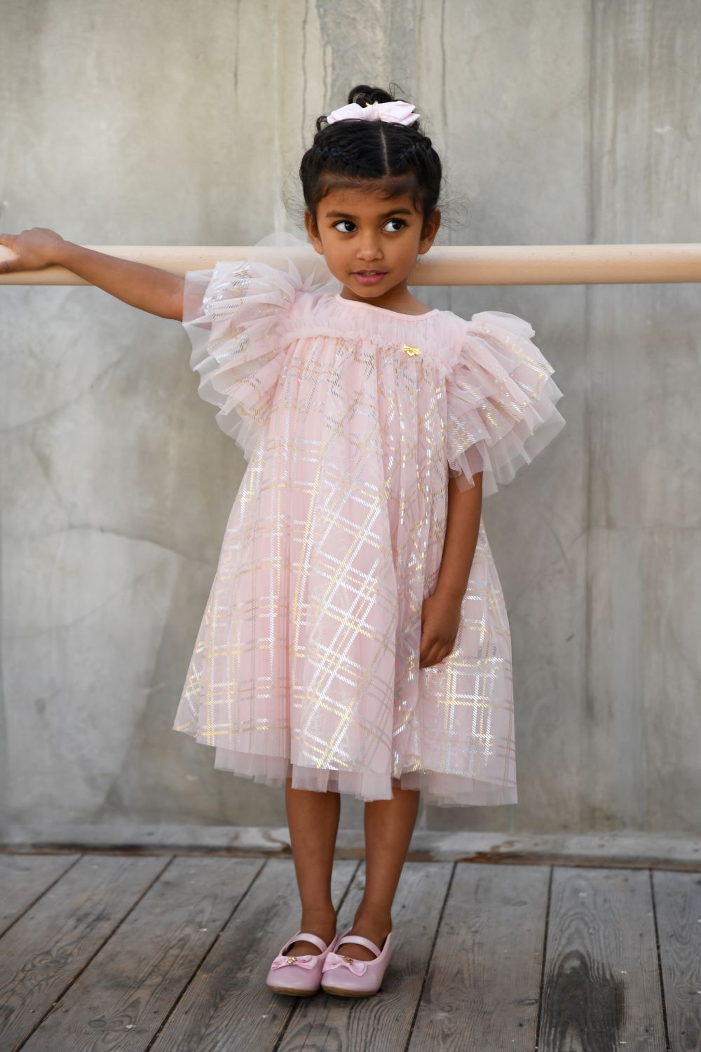 ANGEL'S FACE: MARLOWE BIAS CHECK BABY SWEET BLUSH DRESS
