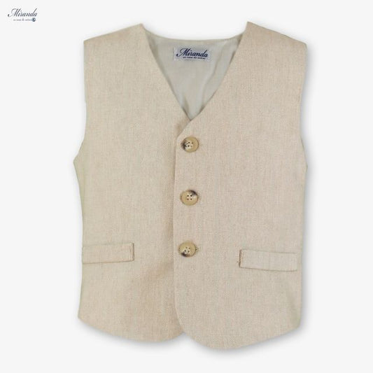 Miranda-Baby Boy Beige Waistcoat