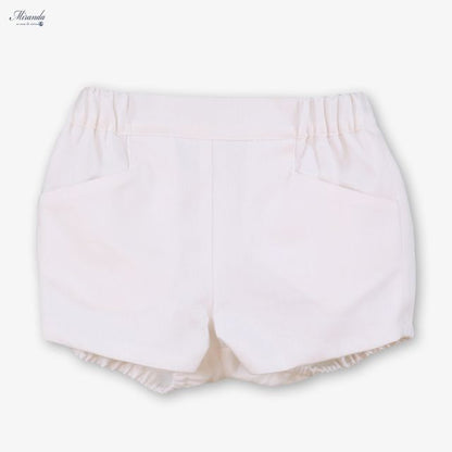 Miranda-Baby Boys White Linen Short