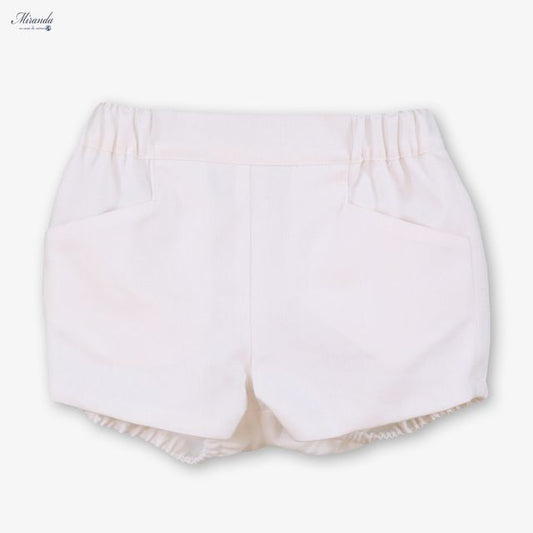 Miranda-Baby Boys White Linen Short