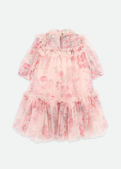 Angel's face-MYRTISA POSY PRINT TULE DRESS PALE PINK