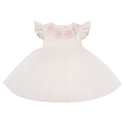Luxury collection: Short-sleeve Dress Ivory "NEL"