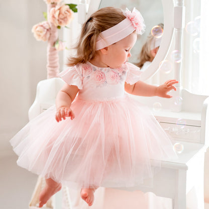 Luxury collection: Short-sleeve Dress Ivory "NEL"
