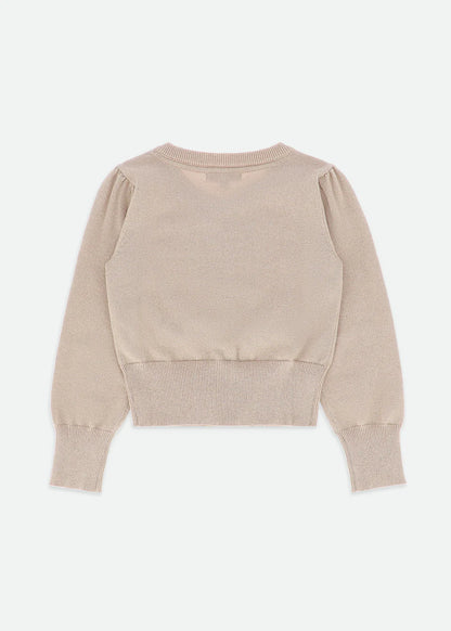 Angel's Face: NIKKI  METALLIC CARDIGAN GOLD