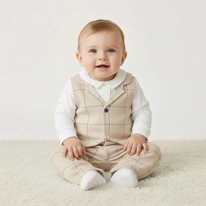 Luxury collection: Babygrow with vest" OLAF" Brown